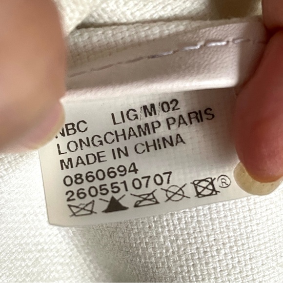 Longchamp Le Pliage White Coated Canvas Tote Bag - Medium - Picture 9 of 15